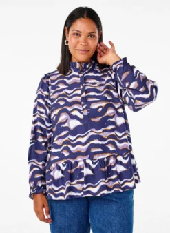 Bluse mit Print und A-Linie