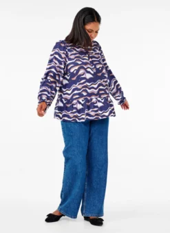Bluse mit Print und A-Linie