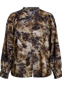 Bluse mit Print und Knöpfen