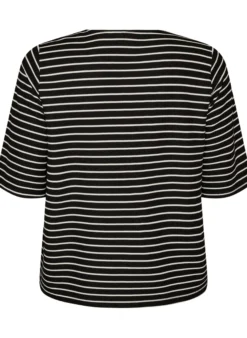 Bluse mit Rippstruktur und Knopfleiste