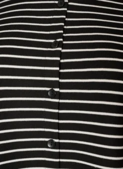 Bluse mit Rippstruktur und Knopfleiste