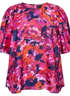Bluse mit 1/2 Ärmeln und einem farbenfrohen Print