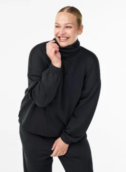 Bluse mit Rollkragen aus Modal-Mix