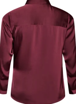 Bluse mit Satin-Optik und Wickeloptik