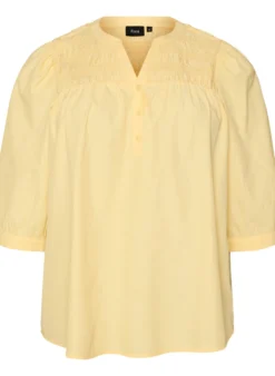 Bluse mit Smock und 3/4-Ärmeln