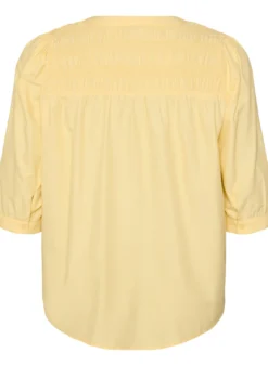 Bluse mit Smock und 3/4-Ärmeln