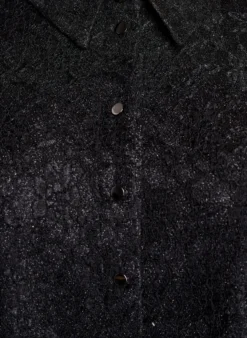 Bluse mit Spitzenbesatz und Glitzerfaden