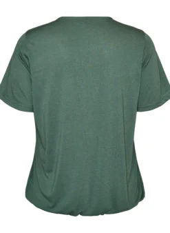 Bluse mit Spitzeneinsatz und Ballonärmeln
