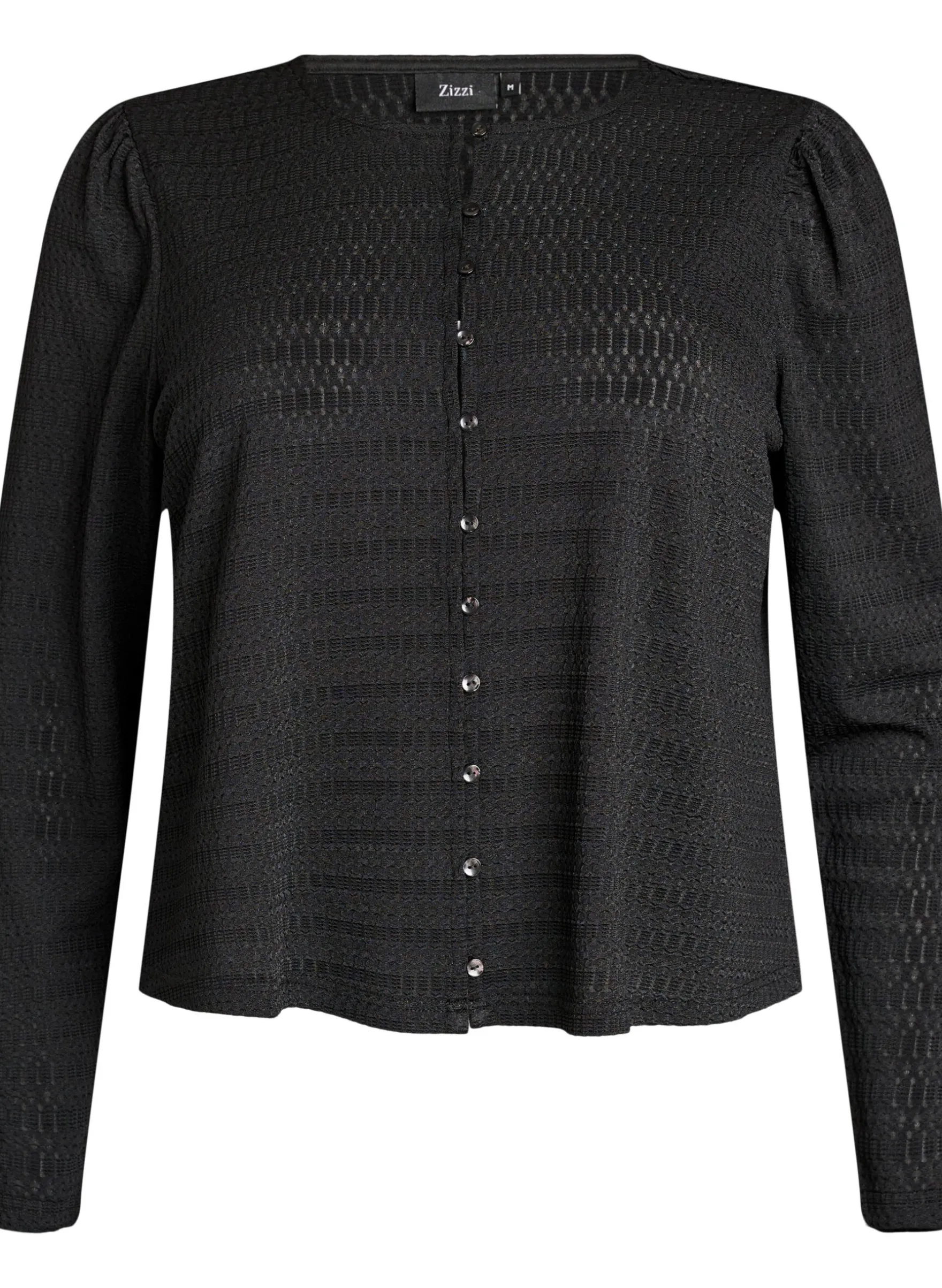Bluse mit Strukturmuster und Knopfverschluss