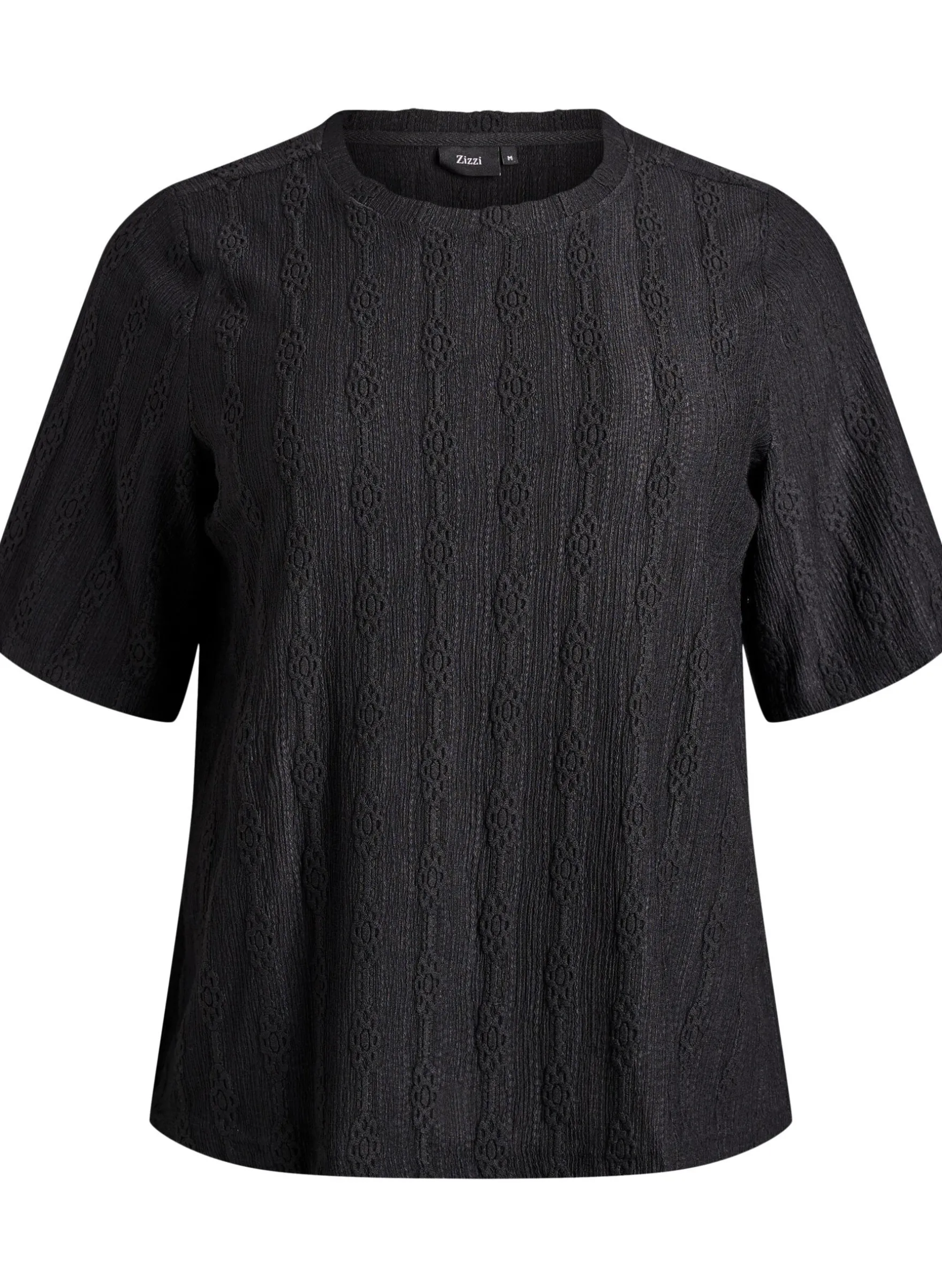Bluse mit Strukturmuster und kurzen Ärmeln
