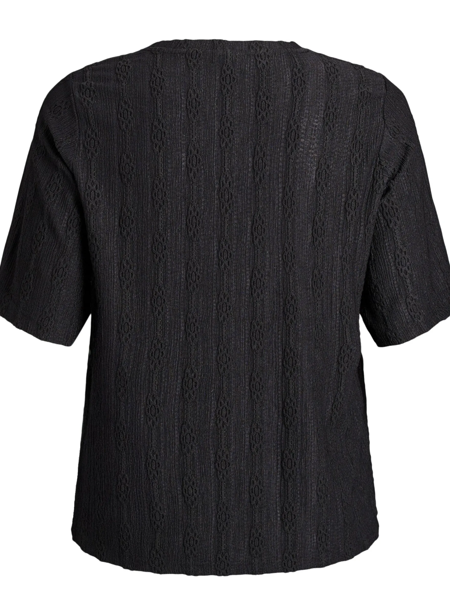 Bluse mit Strukturmuster und kurzen Ärmeln