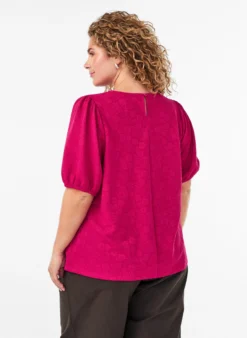 Bluse mit Struktur und kurzen Ärmeln