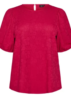 Bluse mit Struktur und kurzen Ärmeln
