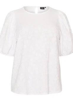 Bluse mit Struktur und kurzen Ärmeln
