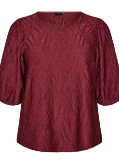 Bluse mit Struktur und 3/4-Ärmeln