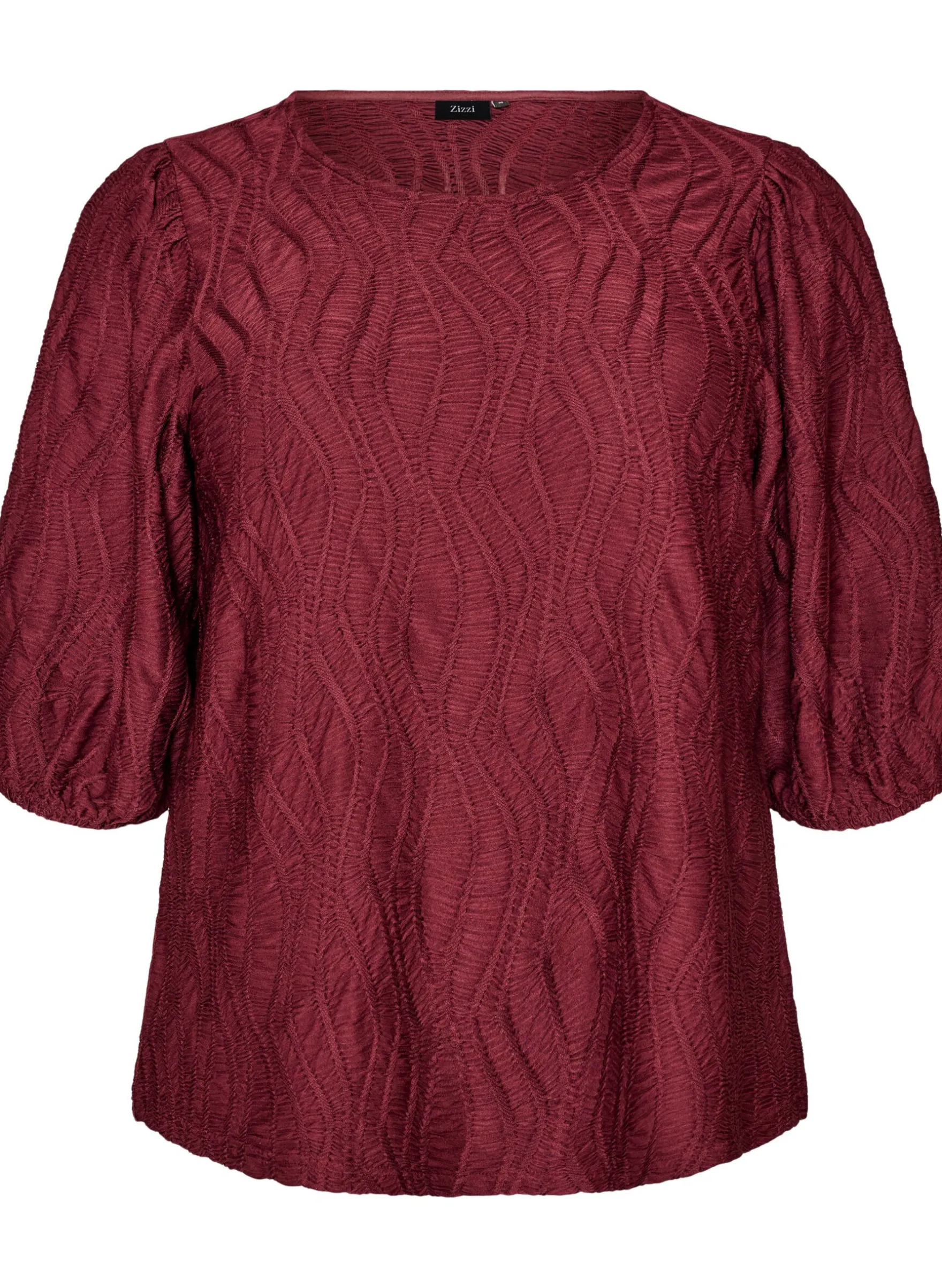 Bluse mit Struktur und 3/4-Ärmeln