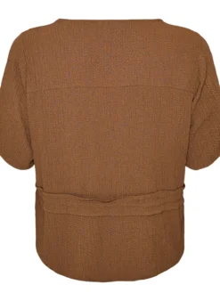 Bluse mit Struktur und Taillenbindung
