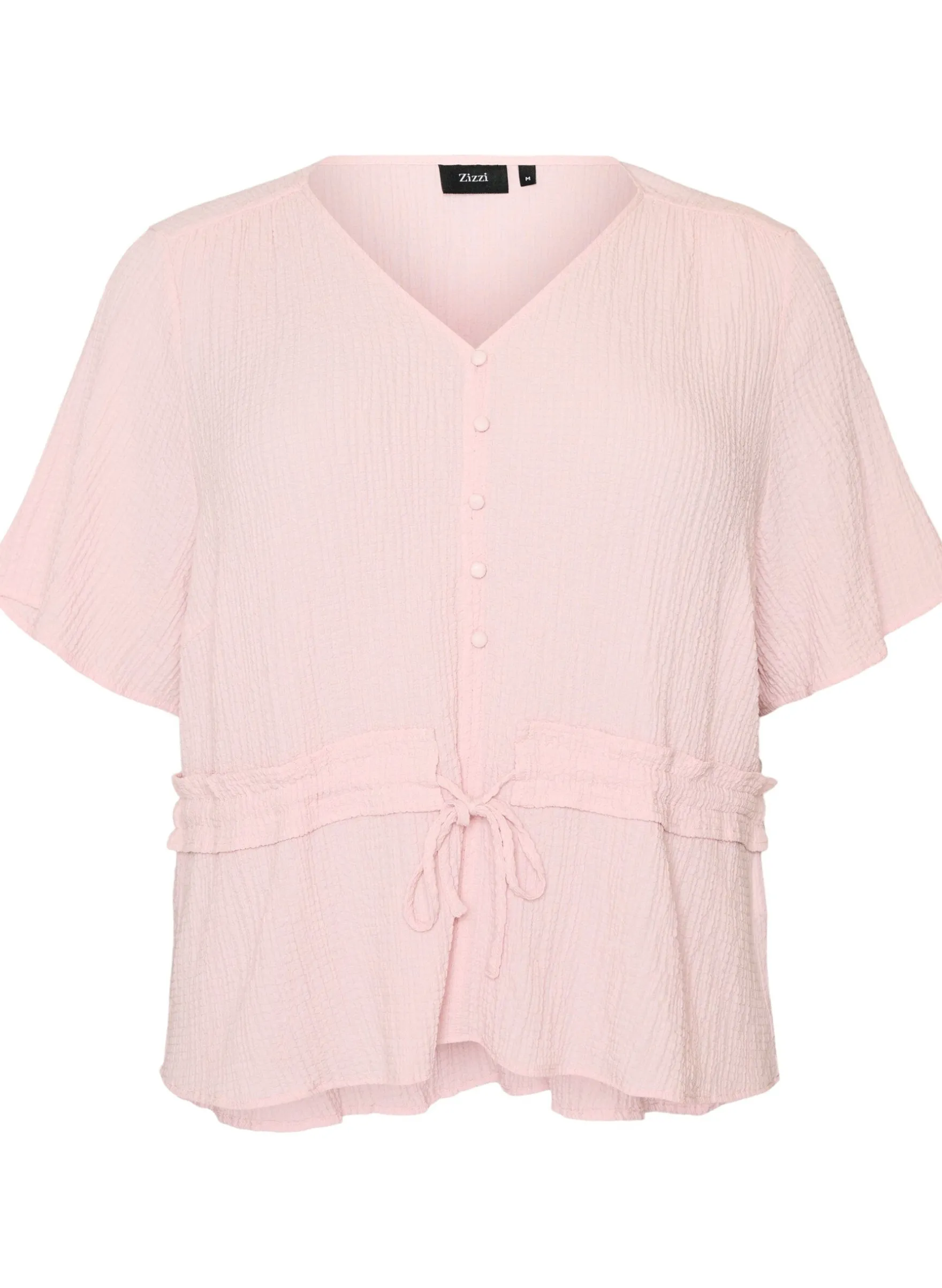 Bluse mit Struktur und Taillenbindung