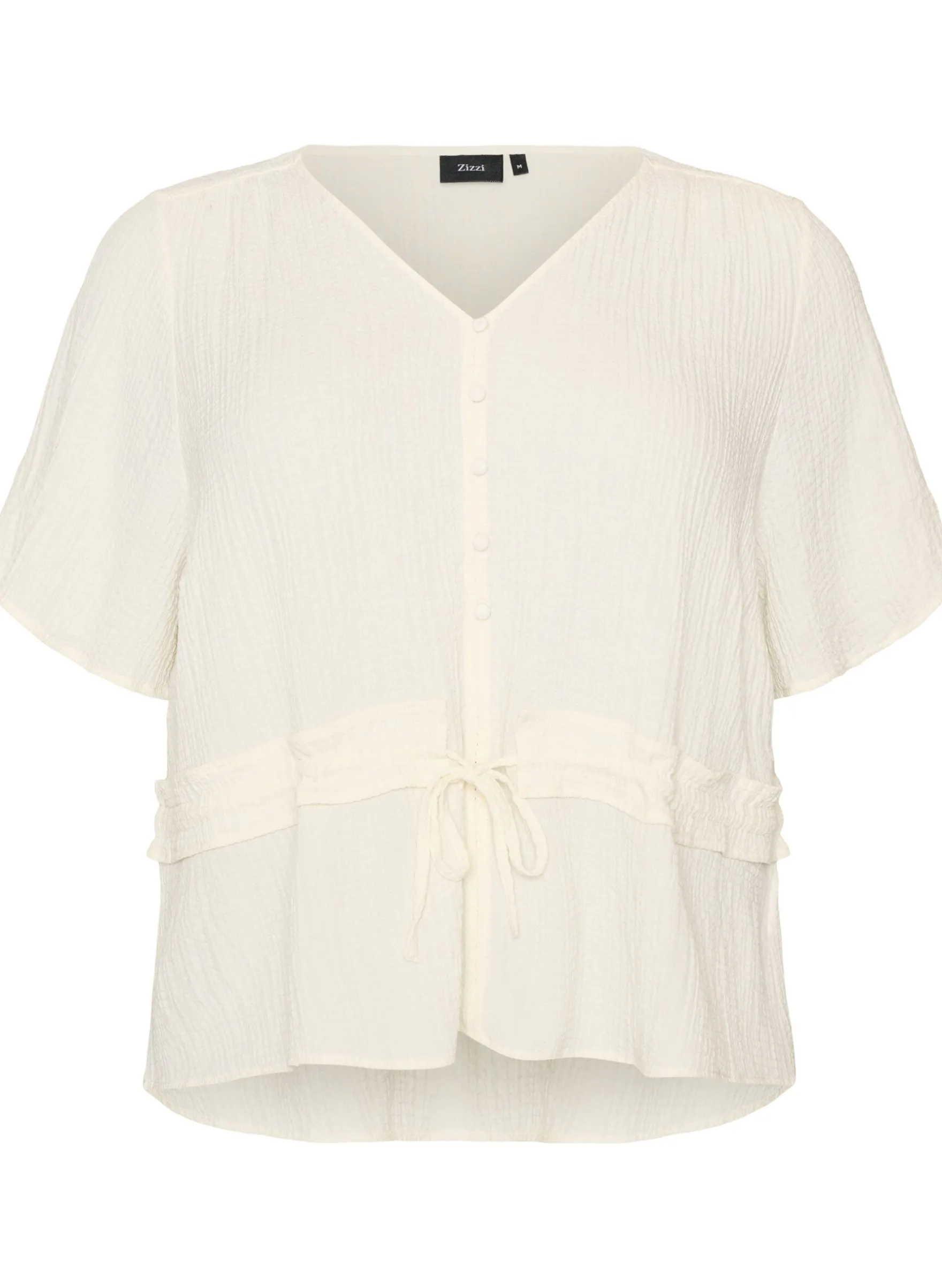 Bluse mit Struktur und Taillenbindung