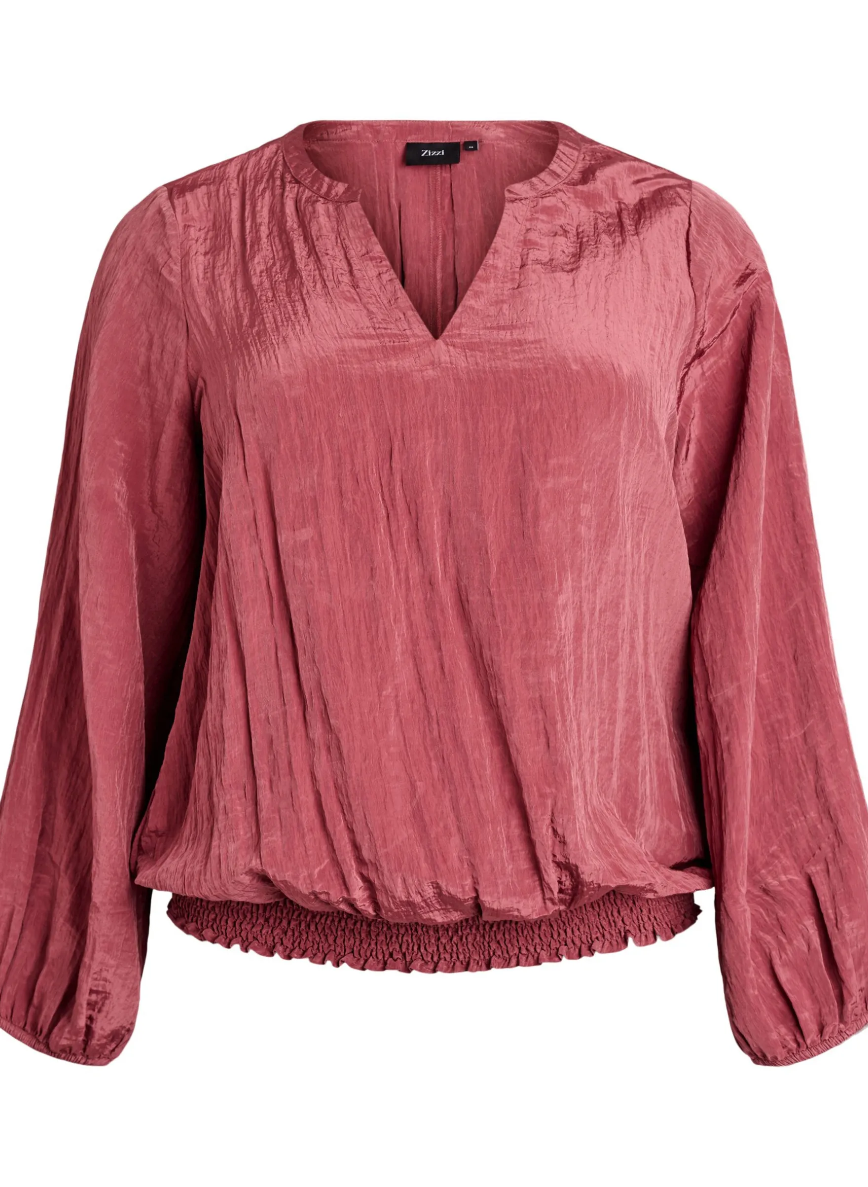 Bluse mit V-Ausschnitt und Crinkle-Struktur