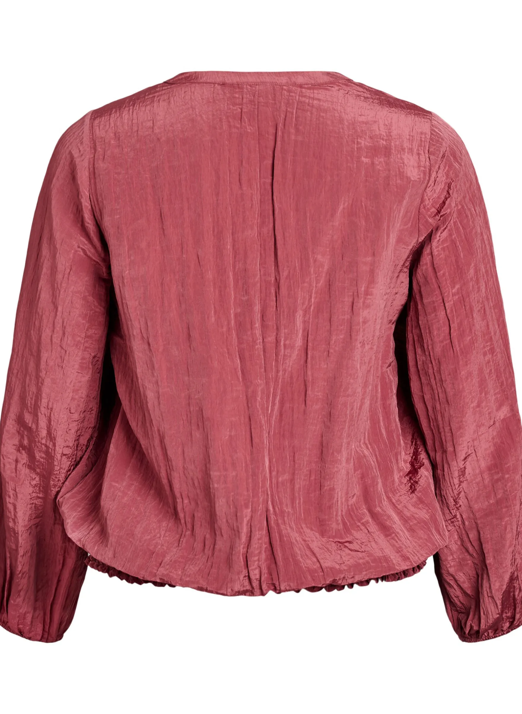 Bluse mit V-Ausschnitt und Crinkle-Struktur