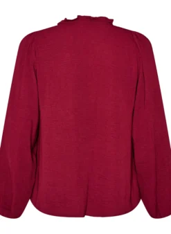 Bluse mit V-Ausschnitt und Häkelband