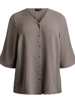 Bluse mit V-Ausschnitt und 3/4-Ärmeln