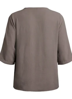 Bluse mit V-Ausschnitt und 3/4-Ärmeln