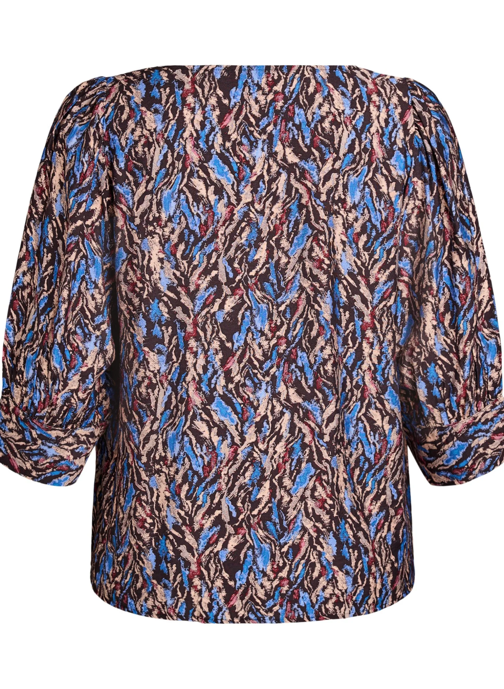 Bluse mit V-Ausschnitt und 3/4-Ärmeln