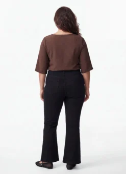 Bluse mit V-Ausschnitt und 3/4-Ärmeln