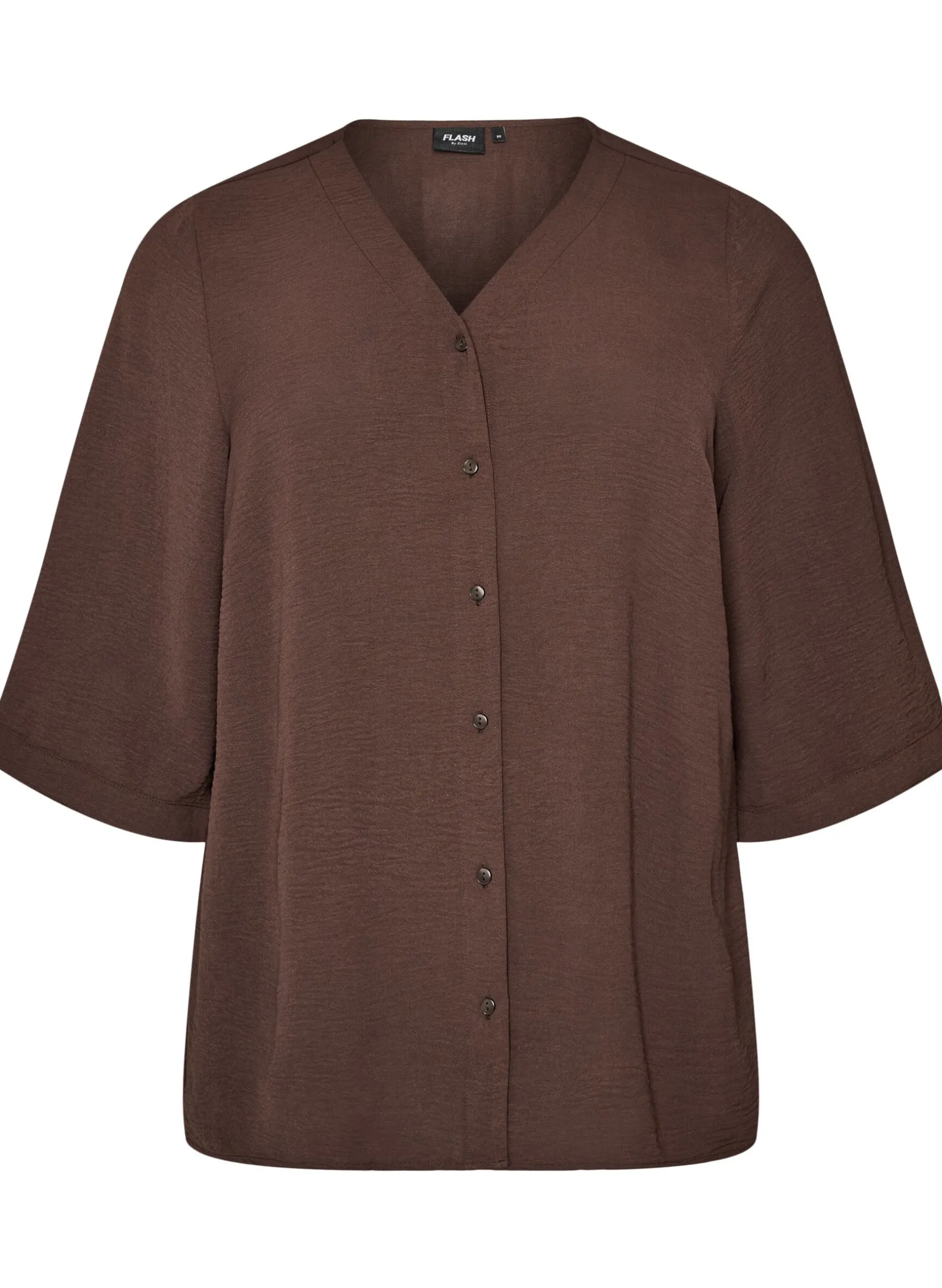 Bluse mit V-Ausschnitt und 3/4-Ärmeln