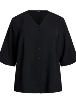 Bluse mit V-Ausschnitt und 3/4-Ärmeln