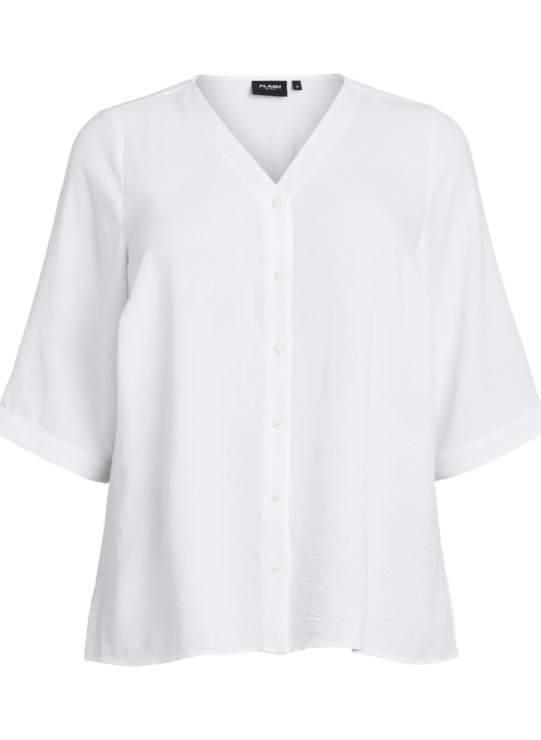 Bluse mit V-Ausschnitt und 3/4-Ärmeln