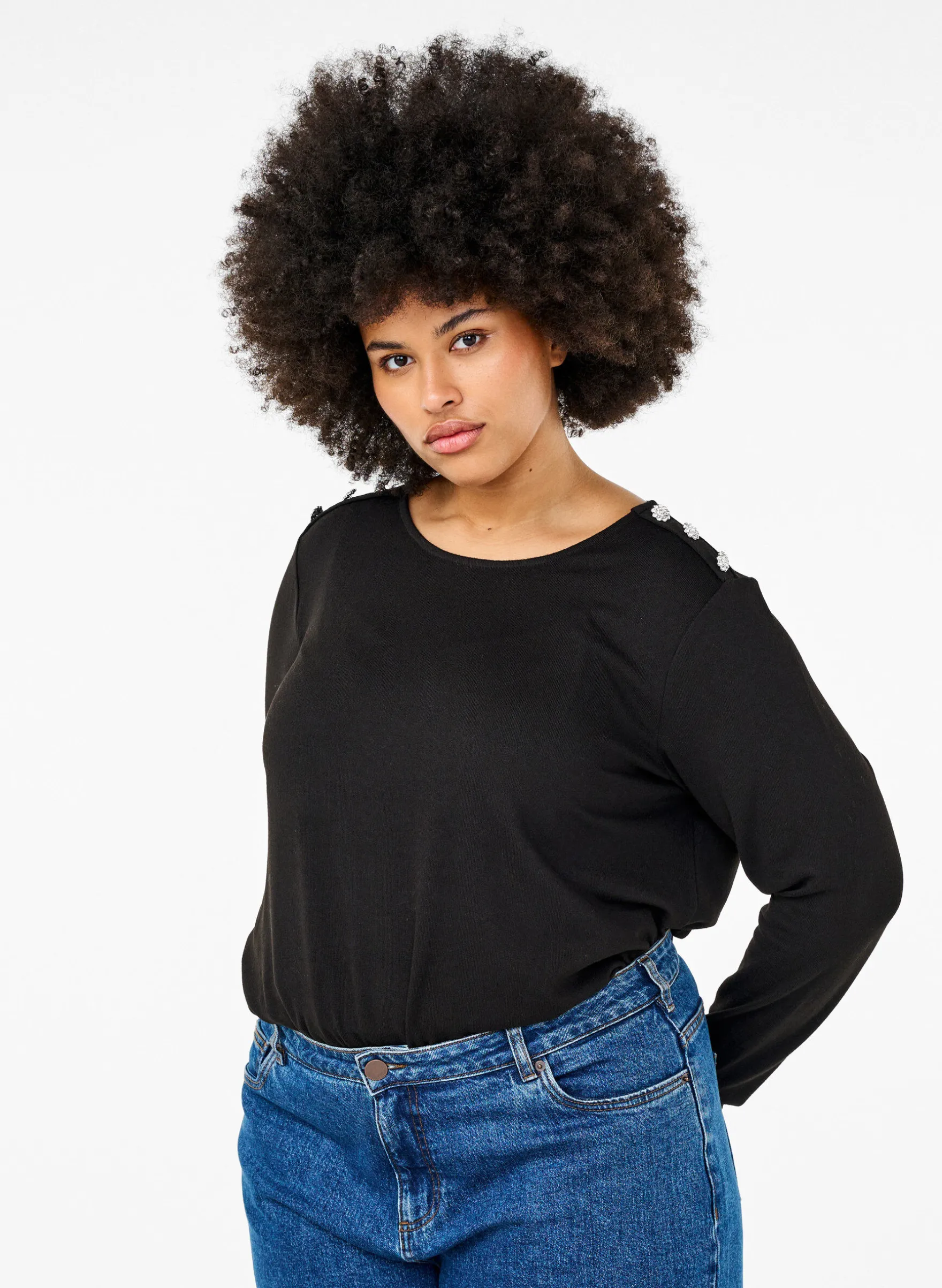 Bluse mit Zierknöpfen