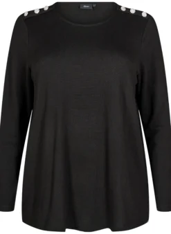 Bluse mit Zierknöpfen