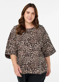 Bluse mit Ziernähten und 3/4-Ärmeln