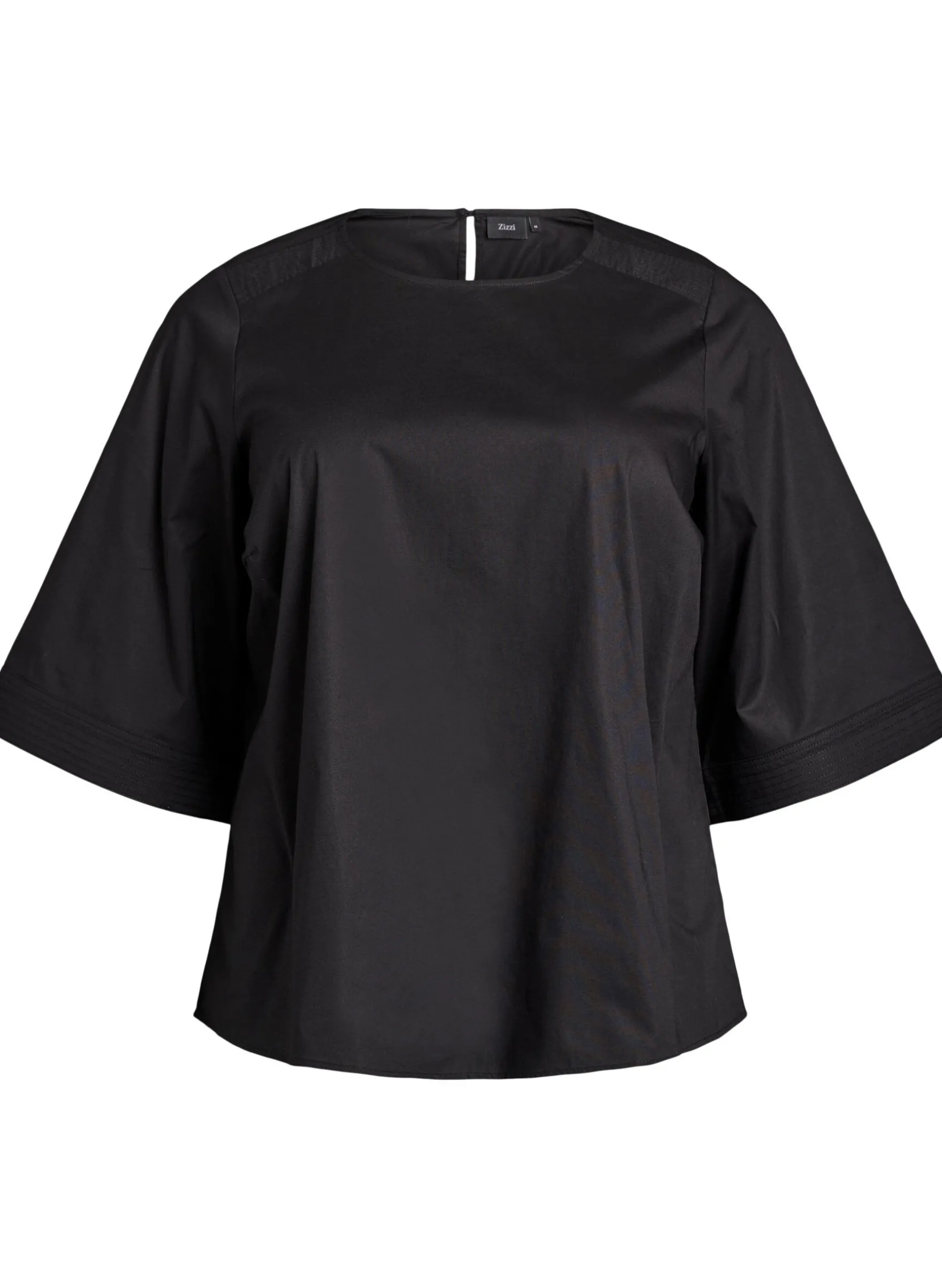 Bluse mit Ziernähten und 3/4-Ärmeln