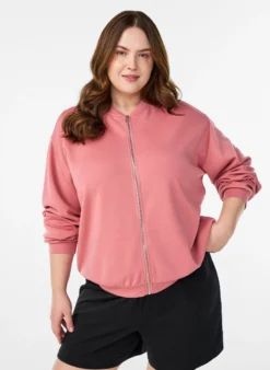 Bomber-Cardigan mit Reißverschluss