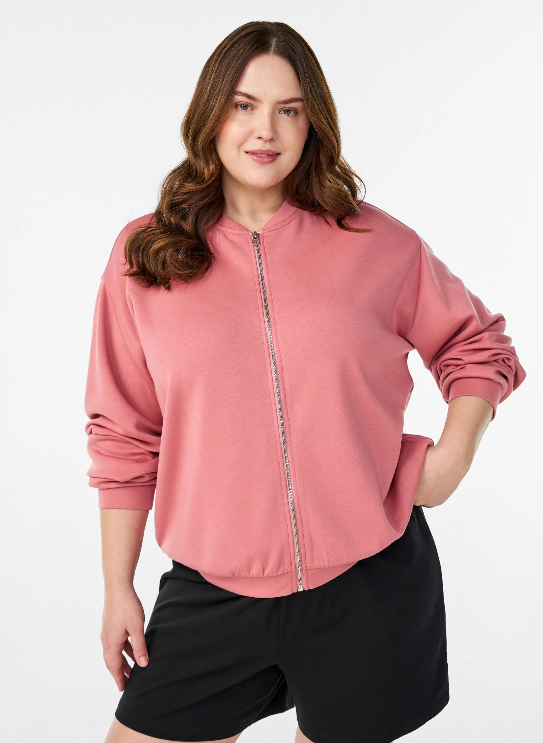Bomber-Cardigan mit Reißverschluss