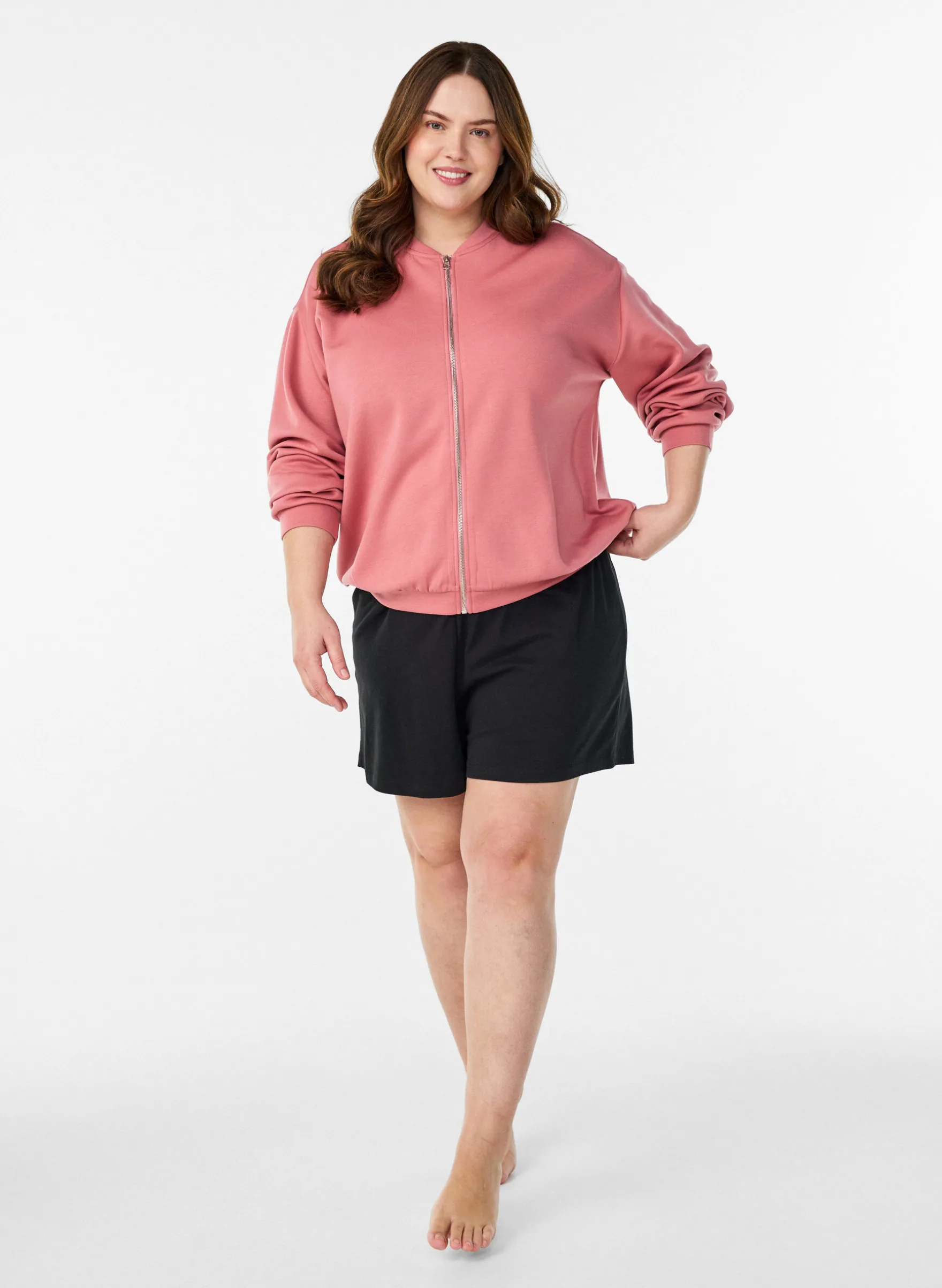 Bomber-Cardigan mit Reißverschluss