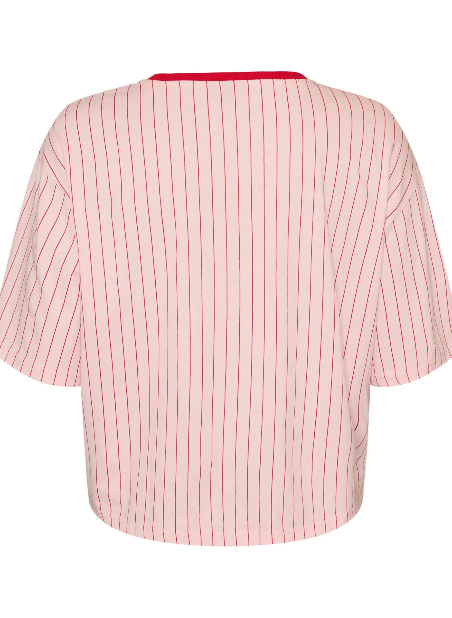 Boxy T-Shirt mit Streifen und Statement-Print