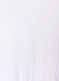 Broderie-Anglaise-Kleid mit V-Ausschnitt und 1/2-Ärmeln
