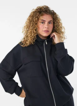 Cardigan aus Jersey mit Reißverschluss und hohem Kragen