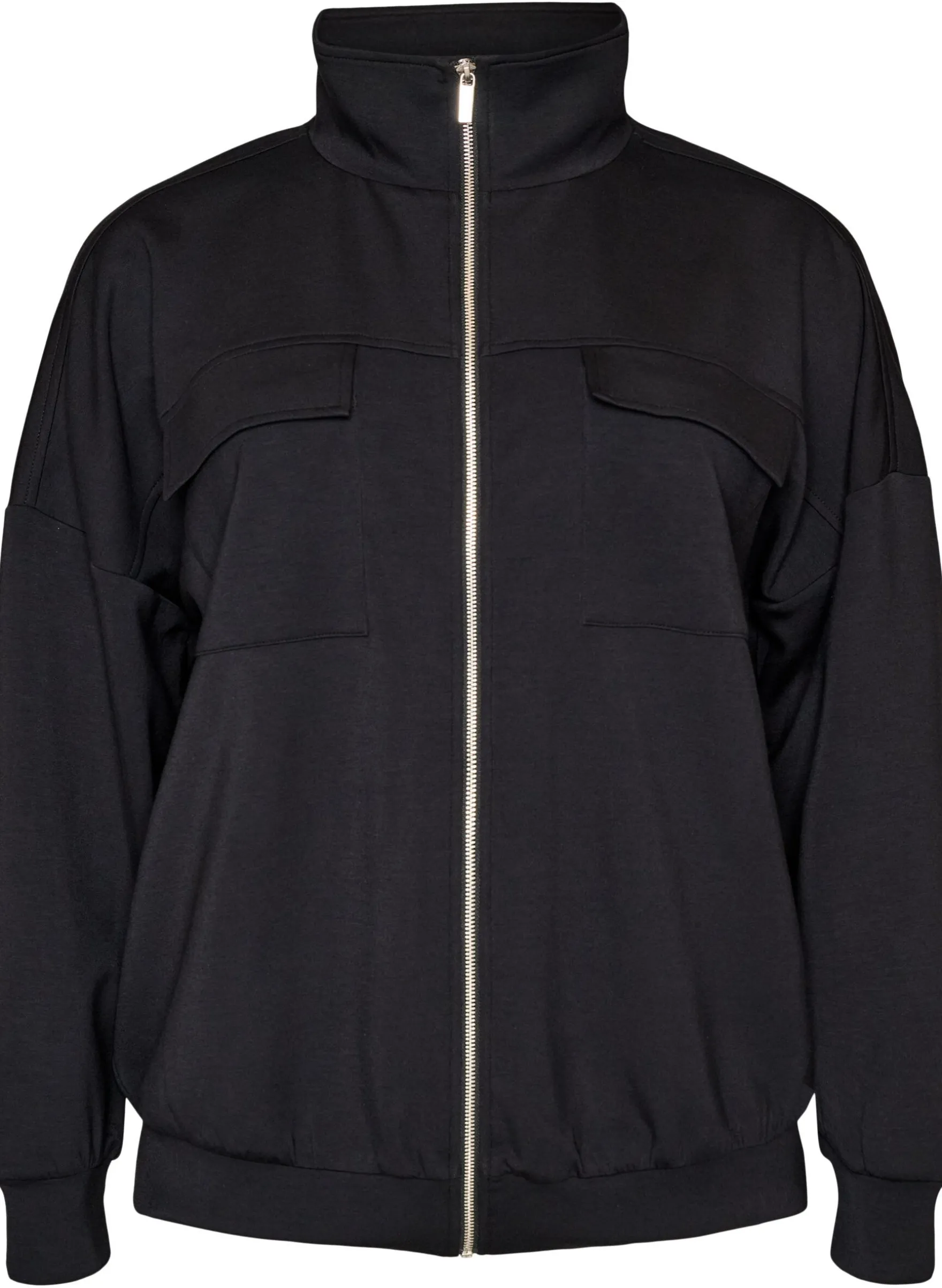 Cardigan aus Jersey mit Reißverschluss und hohem Kragen