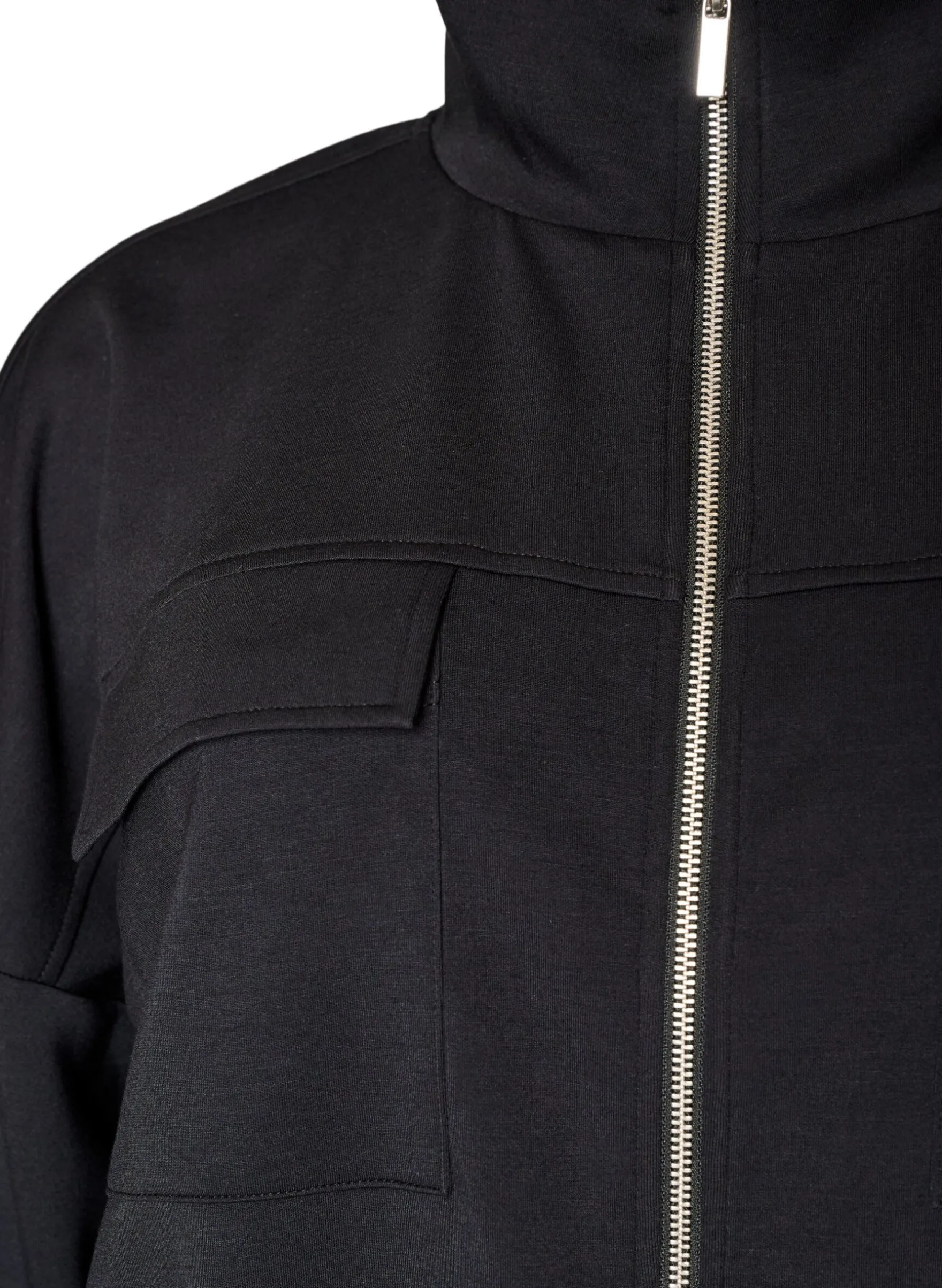 Cardigan aus Jersey mit Reißverschluss und hohem Kragen