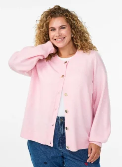 Cardigan aus weichem Strick mit goldfarbenen Knöpfen
