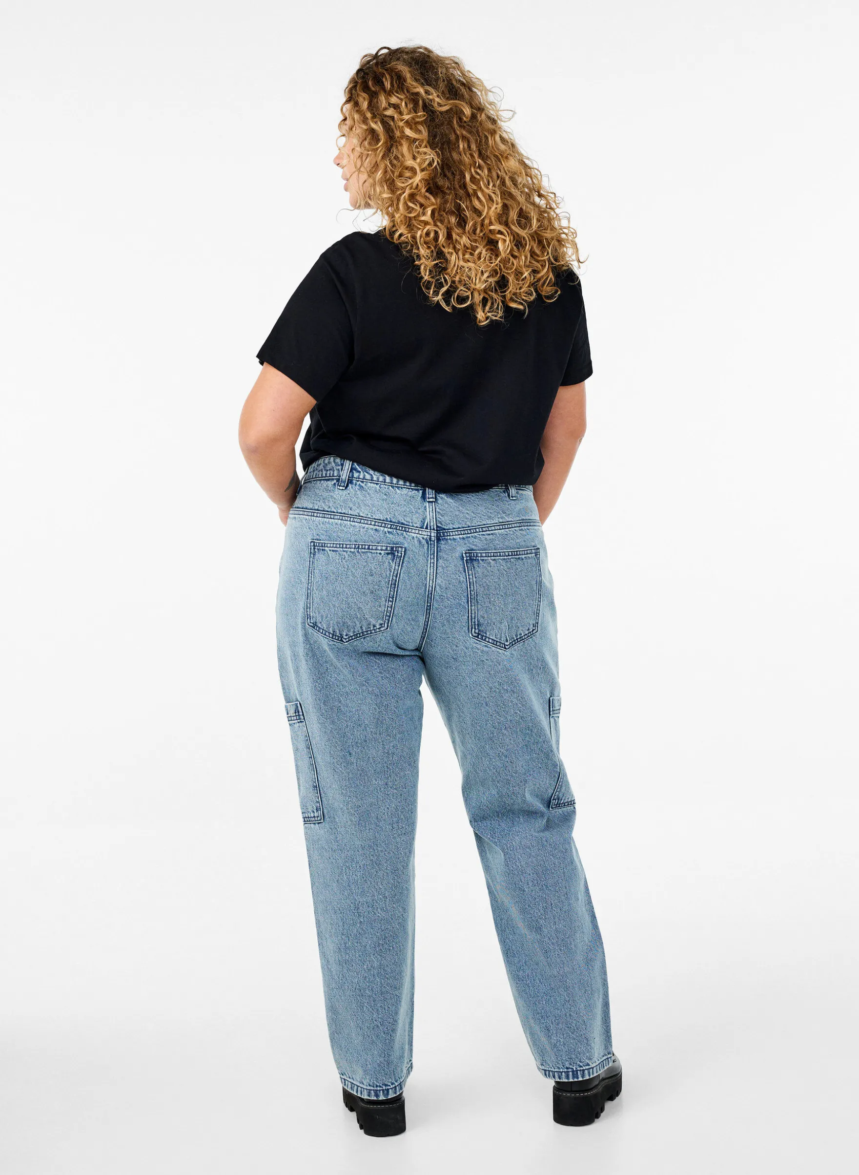 Cargojeans mit hoher Taille
