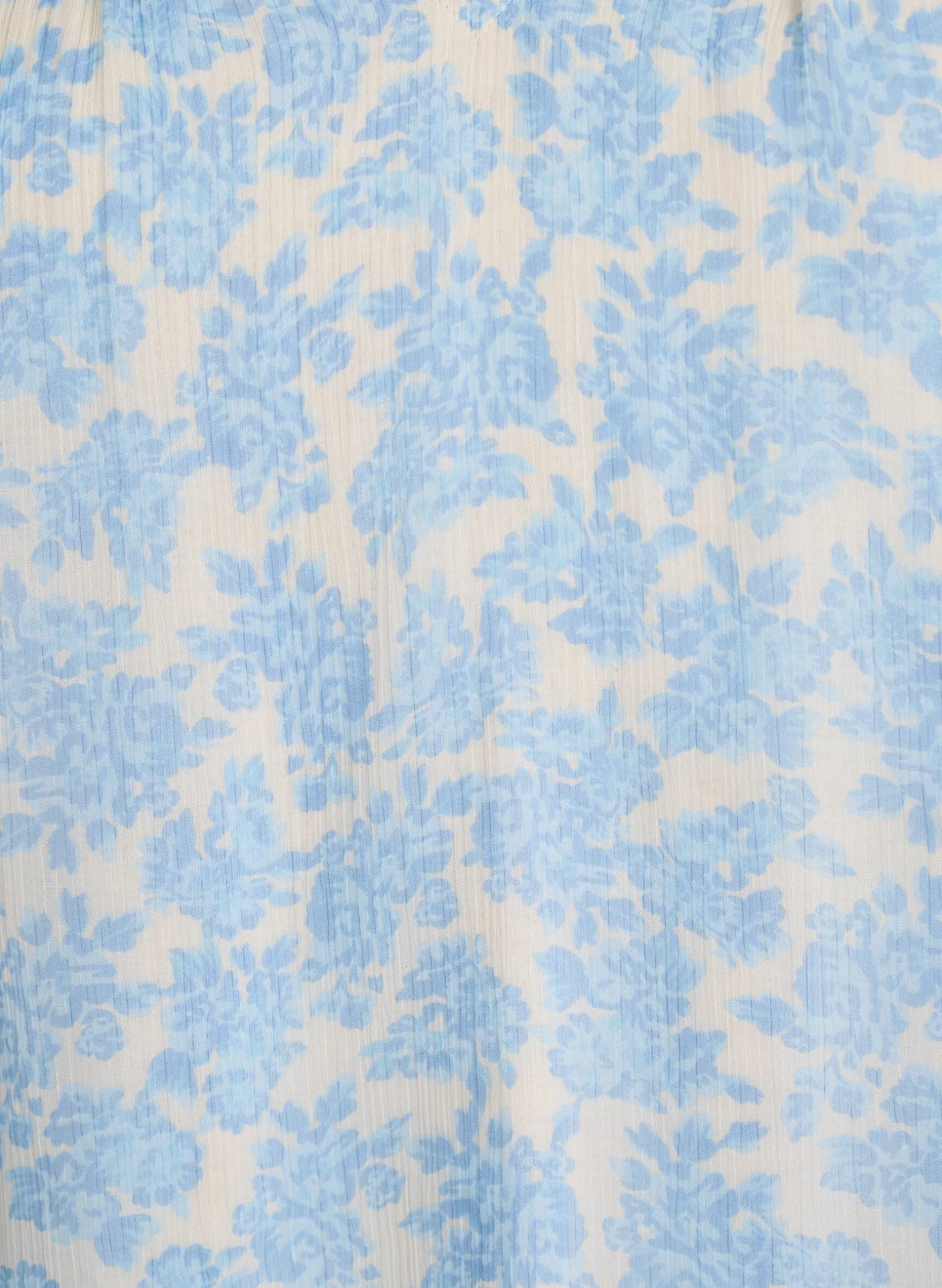 Chiffonbluse mit Blumenprint und Häkelborte