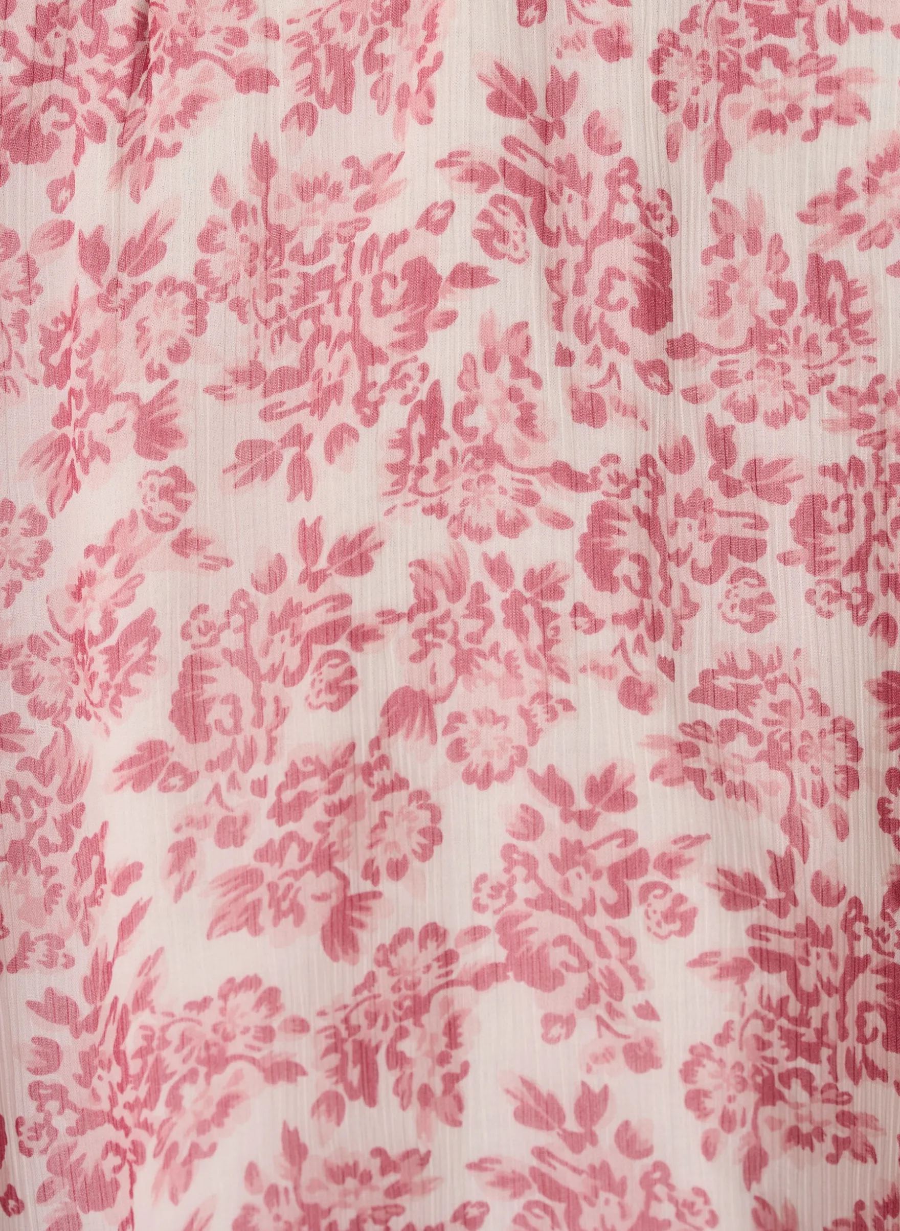 Chiffonbluse mit Blumenprint und Häkelborte