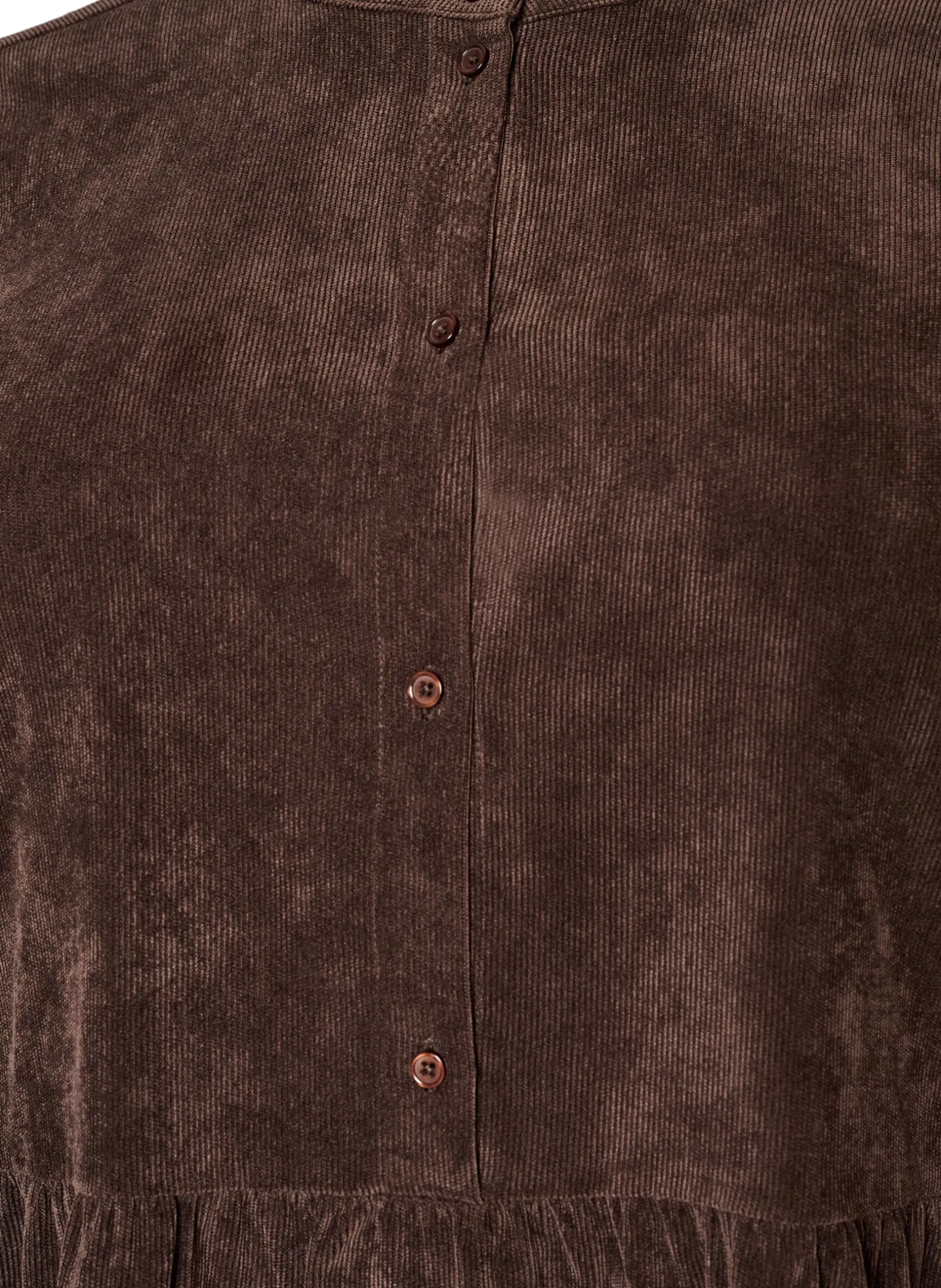 Cordkleid in A-Linie mit Stehkragen